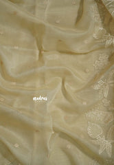 Pastel Sandal - Organza Silk with Small Floral Embroidery - Best for Engagements / Haldi / Reception