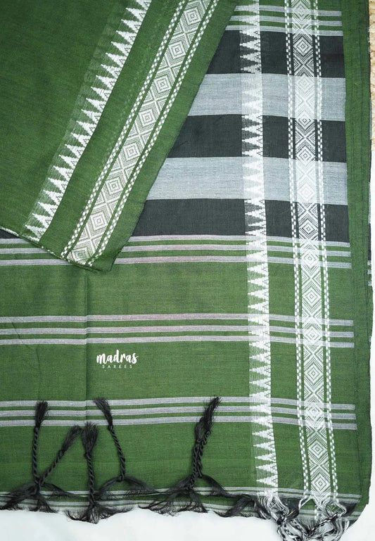 Paavai khadi small border - Green