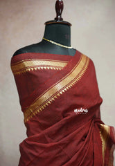 Paavai khadi small border - Deep Maroon