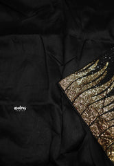 Bollywood style heavy sequence work Georgette Partywear black with gold