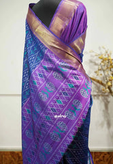 Rathi - Dual shade Semi Mysore silk ikkat patola prints - Dual shade MS Blue