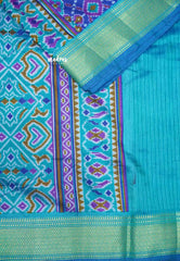 Rathi - Dual shade Semi Mysore silk ikkat prints - MS Blue