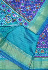 Rathi - Dual shade Semi Mysore silk ikkat prints - MS Blue