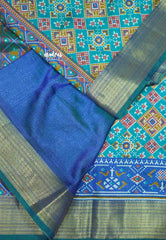 Rathi - Dual shade Semi Mysore silk patola prints - Teal blue