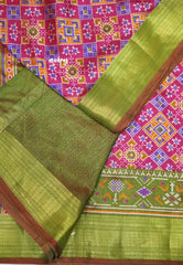 Rathi - Dual shade Semi Mysore silk patola prints - Rani pink