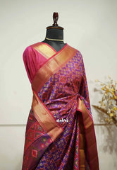 Rathi - Dual shade Semi Mysore silk ikkat patola prints - Dual shade purple violet