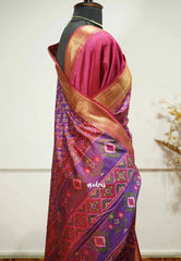 Rathi - Dual shade Semi Mysore silk ikkat patola prints - Dual shade purple violet