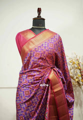 Rathi - Dual shade Semi Mysore silk ikkat patola prints - Dual shade purple violet