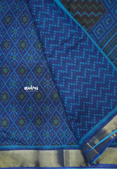 Kalanjali chanderi silk cotton patola ikkat prints - Royal blue