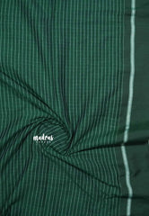 Patteda Anchu saree with self border - Dark green with green blouse