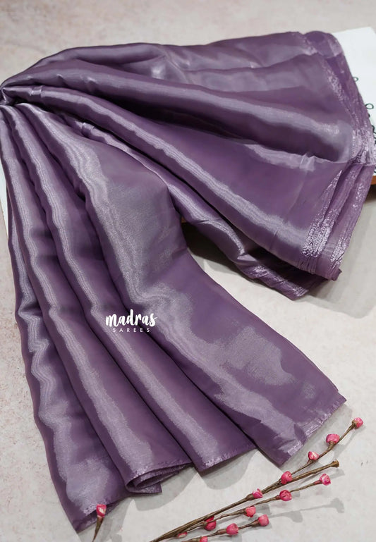Dusty Purple - Plain space silk with No Blouse