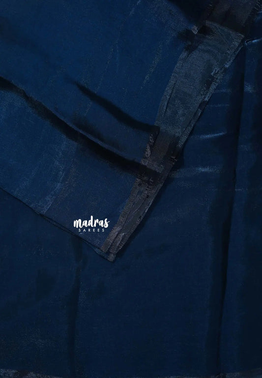 Deep Sapphire Blue - Plain space silk with No Blouse