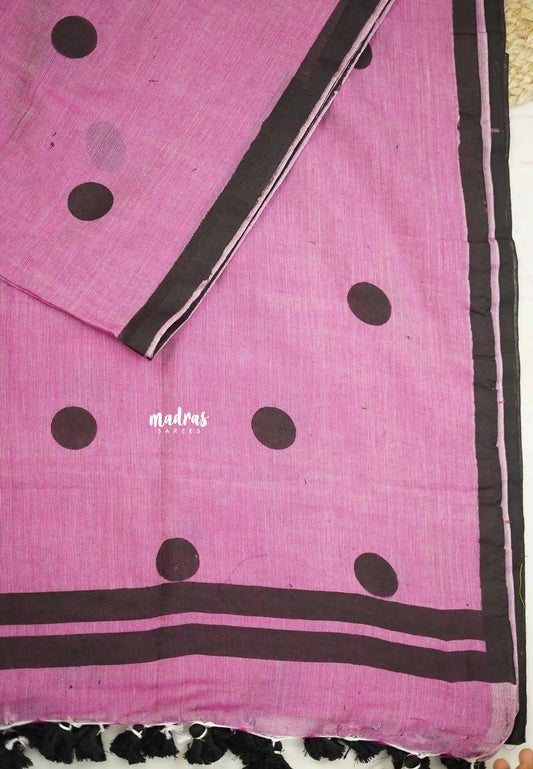 Polka dots khadi - Onion pink