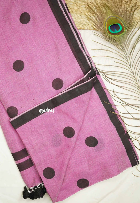 Polka dots khadi - Onion pink