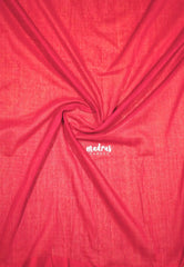 Reddish pink - Polka dots soft Khadi saree