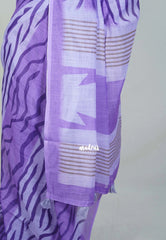 Lilac Glow - Pragathi - Linen Cotton Saree Digital Prints - Perfect for Office Wear | Summer wear | Casual Wear