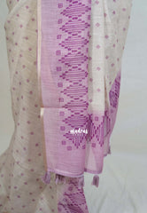 Muted Beige - Pragathi - Linen Cotton Saree with  Diamond Shape Buttas - Perfect for Office Wear | Summer wear | Casual Wear