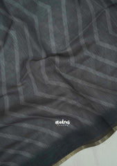 Elephant Grey - Pragathi - Linen Cotton Saree Floral pallu with Tiny Border - Perfect for Office Wear | Summer wear | Casual Wear