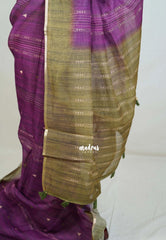 Magenta Purple - Pragathi - Linen Cotton Saree Geometric Motif Prints - Perfect for Office Wear | Summer wear | Casual Wear