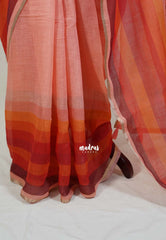 Shades of Orange - Layers Of Life - Pragathi - Linen Cotton Saree with Divine Pallu - Perfect for Office Wear | Casual Wear