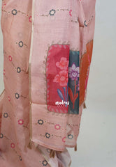 Earthy Peach - Pragathi - Linen Cotton Saree with Flower Prints - Perfect for Office Wear | Casual Wear