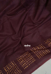 Chololate Brown - Pragathi - Linen Cotton Saree with Dots Prints Border and Pallu - Perfect for Office Wear | Summer wear | Casual Wear