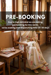 (PRE-BOOKING) Ivory Beige - Pragathi - Linen Cotton Saree Thulip Flower Prints with Tiny Border - Perfect for Office Wear | Summer wear | Casual Wear