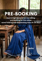(PRE-BOOKING) Cobalt Blue - Pragathi - Linen Cotton Saree with Madras Checks Blouse - Best for Office Wear | Casual Wear