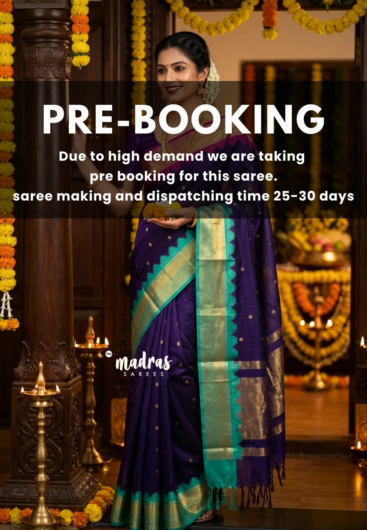 (PRE-BOOKING) Brinjal Purple - Avantika - Semi Mysore silk with Ganga Jamuna Border - Perfect for Festival Wear