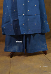 Indigo Blue Handspun Cotton A-Line Co-Ord Set – Perfect for Office & Everyday Wear