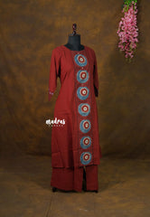 Rust red - Aavani - Pre-washed Handblock Co-Ord Set Perfect for Office Wear | Casual Days | Everyday wear