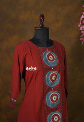 Rust red - Aavani - Pre-washed Handblock Co-Ord Set Perfect for Office Wear | Casual Days | Everyday wear