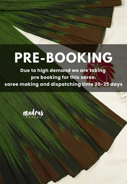 (PRE-BOOKING) Deep green - Nandhitha sambalpuri ikkat khadi
