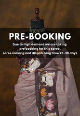 (PRE-BOOKING) Antique Mauve - Linen Cotton with Pichwai cow Lotus Border with Mirror work - Best for Small Functions