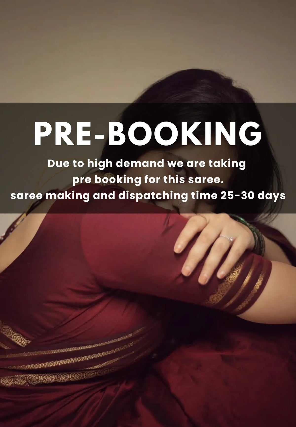 (PRE-BOOKING) Deep Maroon - Vintage gadwal silk cotton plain body multi chain border