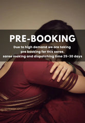 (PRE-BOOKING) Deep Maroon - Vintage gadwal silk cotton plain body multi chain border