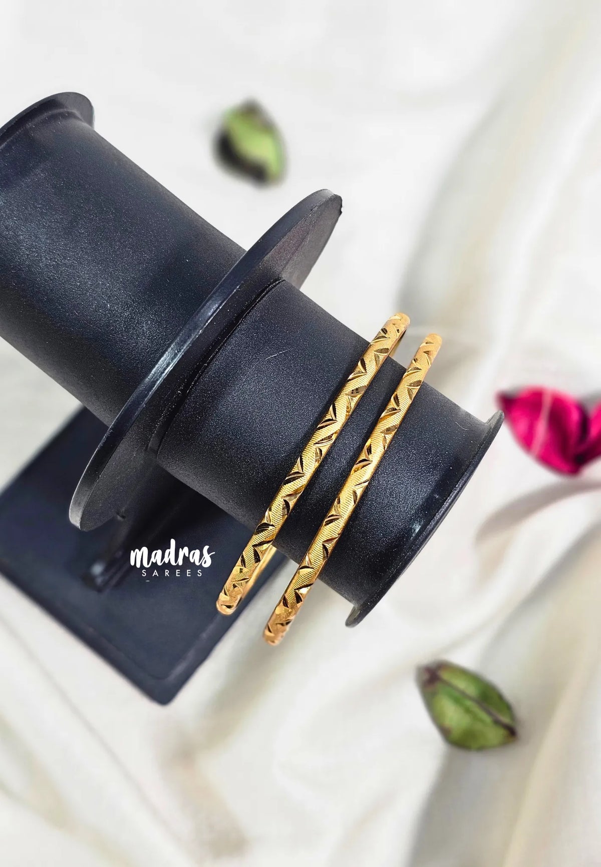 Premium 1 Gram Gold polish Traditional Pair of Bangle New Design Size 2.6  (Set of 2)
