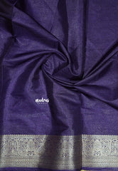 Mystic Purple - Premium Printed Silk with Kalamkari prints with Zari Border