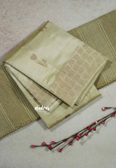 Cream white - Raaga - Premium Semi tussar with tulip weaving buttas