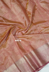 Dual Shade Onion peach and Blush - Raaga Premium Semi tussar Jamdani Weaving Body - Perfect for Night Functions