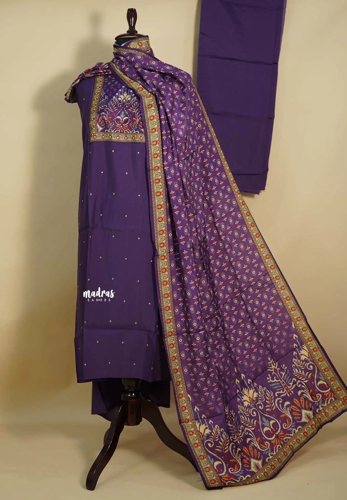 Amitha – Royal Purple Premium Semi Silk Salwar Suit