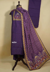 Amitha – Royal Purple Premium Semi Silk Salwar Suit