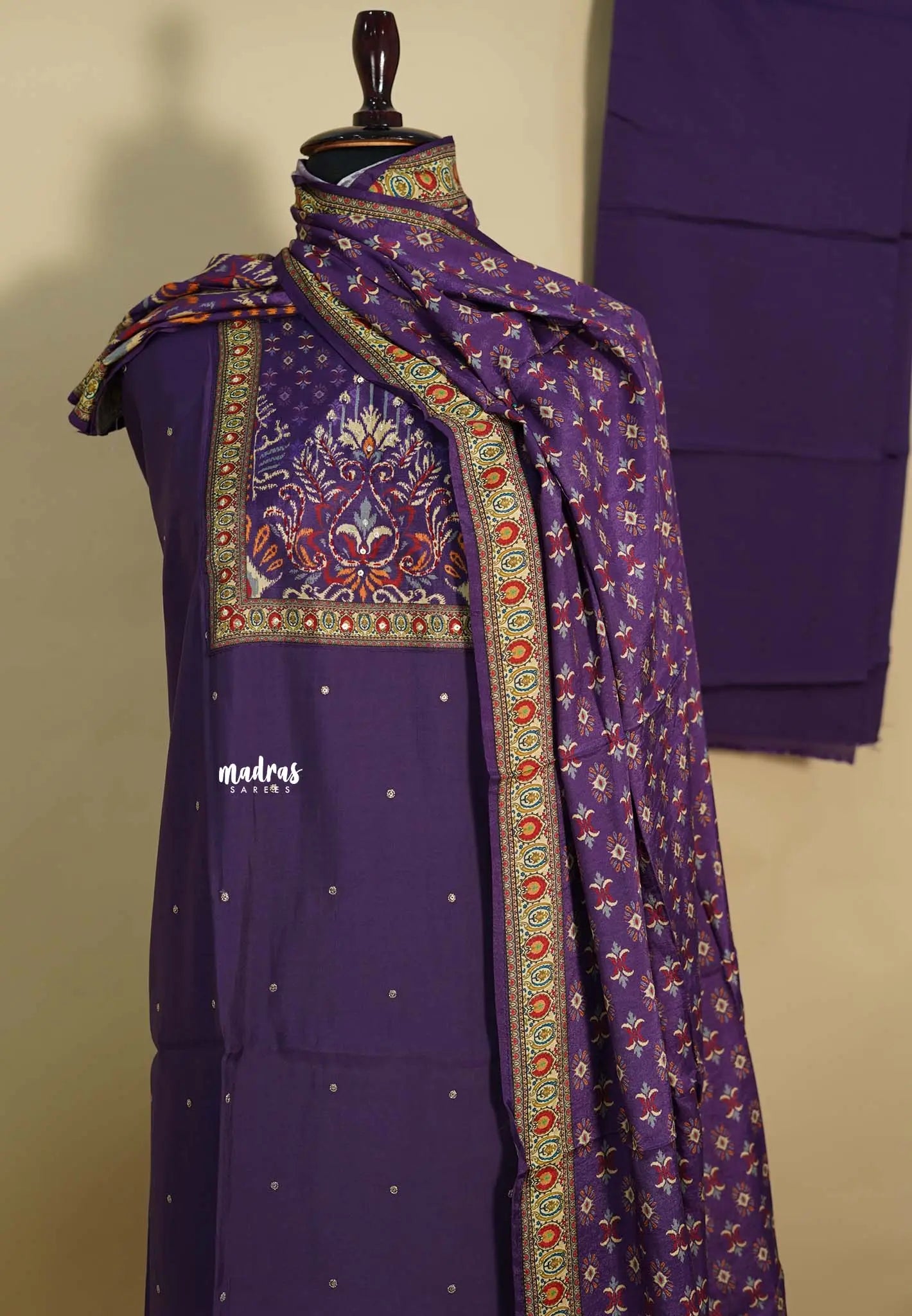 Amitha – Royal Purple Premium Semi Silk Salwar Suit