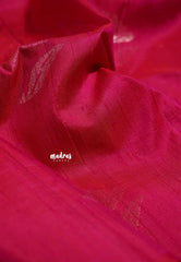 Raspberry Pink - Kumudavalli - Pure Jute Silk Saree with Flower Buttas - Perfect for Wedding Functions