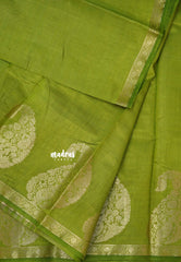 Forest Green - Raaga - Lightweight Semi tussar saree with Mango border