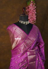 Dual Shade Magenta Purple - Raaga premium semi tussar zari border with buttas - Perfect for Festive Wear
