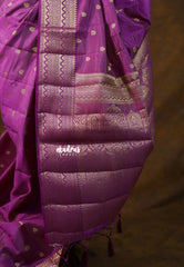Dual Shade Magenta Purple - Raaga premium semi tussar zari border with buttas - Perfect for Festive Wear