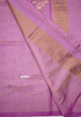 Raaga - Lightweight Semi tussar with Full weaving Rose border - Lavender