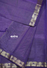 (PRE BOOKING) Raaga - Lightweight Semi tussar saree wtih leaf border - Violet purple