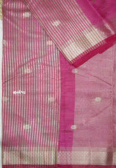 Raaga - Lightweight Semi tussar kantha stitch weaving body - Magenta pink